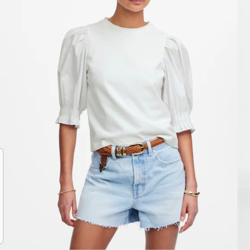 Madewell Puff Sleeve Knit Top XXS NWT